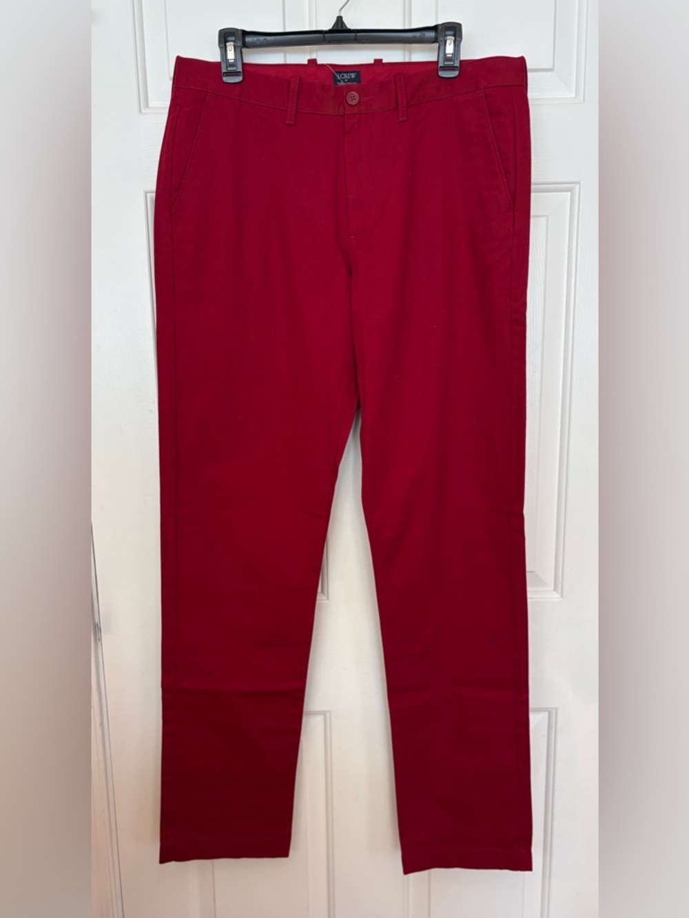 J. Crew Pants Mens 34x36 The Sutton Straight Chino Trousers Red Maroon Cotton